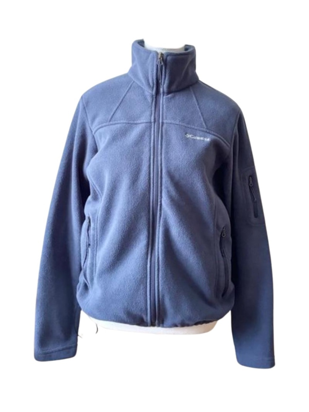 Vintage Women's Dusty Blue Full-Zip Columbia Fleece